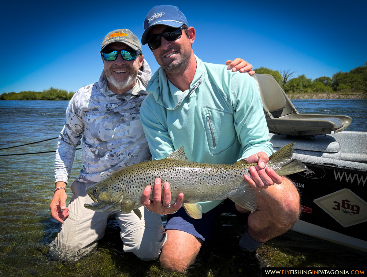 a proud angler with a trophy trout from the middle limay river
