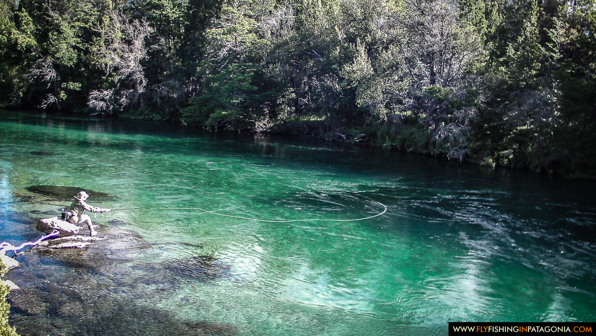 Deep emerald pool on the Traful River