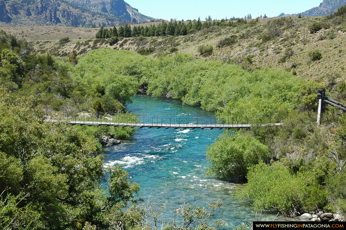 Hanging bridge crossing the Traful River