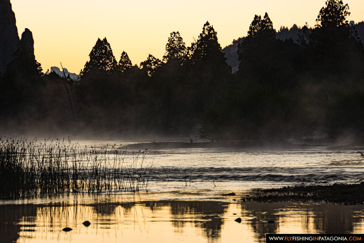 Misty sunrise over the Traful River